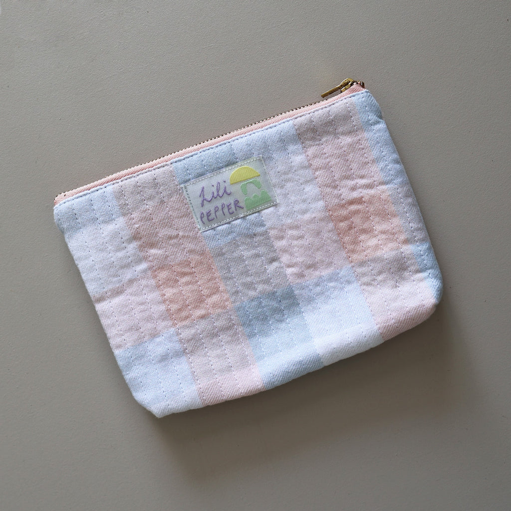 Quilted Pouch *Check Pastel