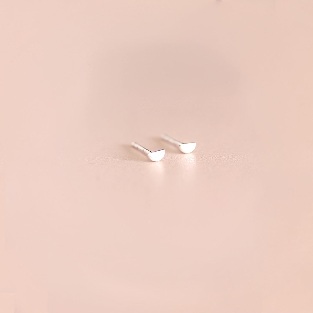 Half Moon silver earrings