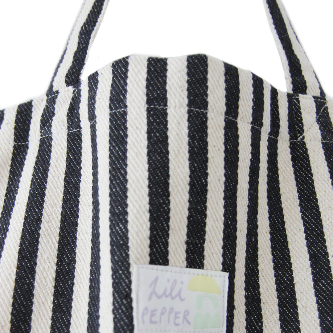 Baumwolltasche *Stripes Black - Lili Pepper