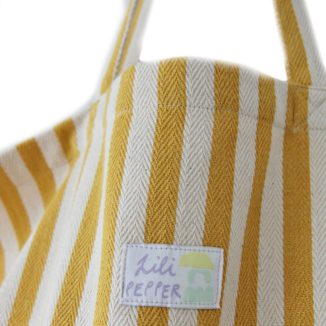 fahrradtaschen stoff Baumwolltasche *Stripes Yellow