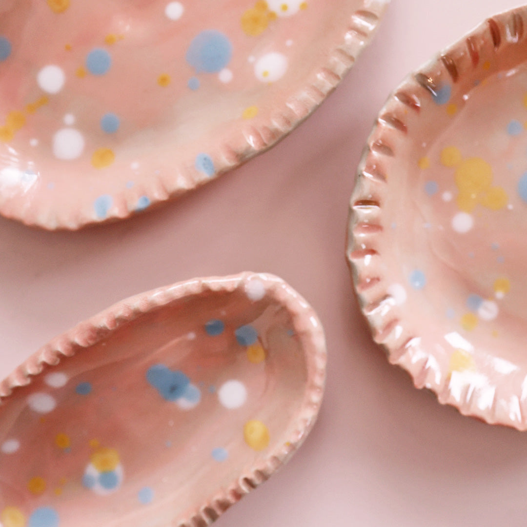 Keramik Teller *Rosa Punkte Lili Pepper