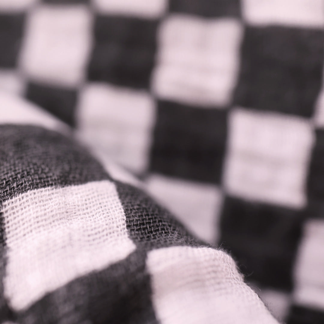 Pareo *Check Black Offwhite