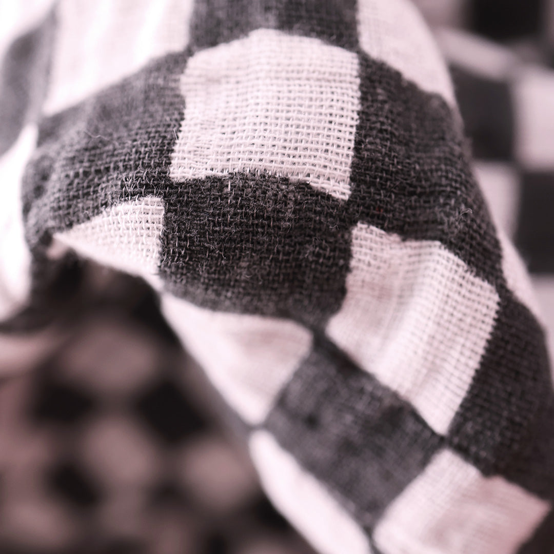 Pareo *Check Black Offwhite