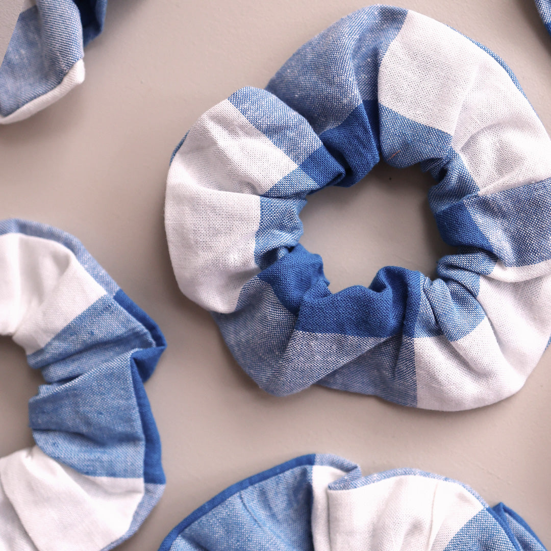 Scrunchie *Check Blue Big