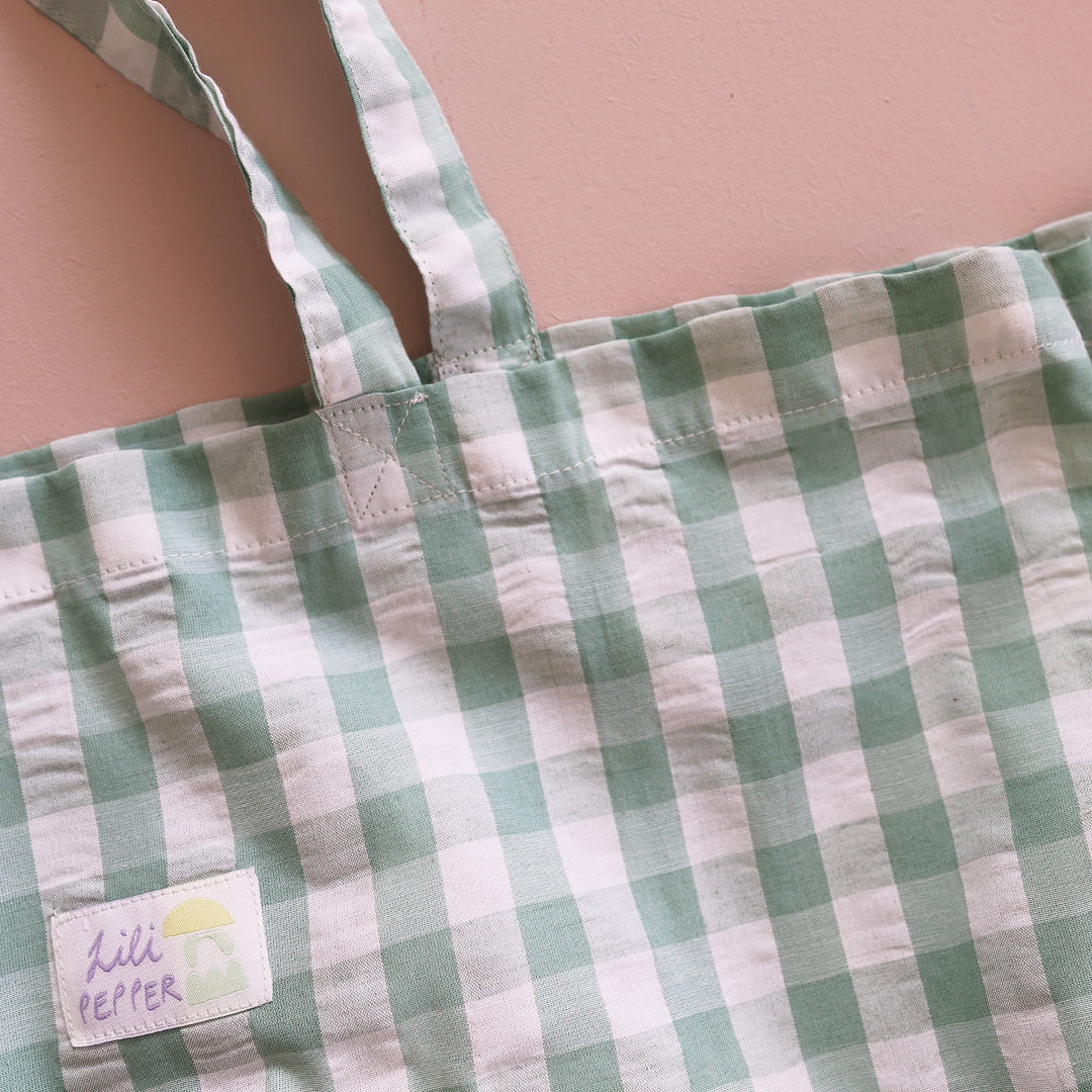 Baumwolltasche *Check Waterlily - Lili Pepper