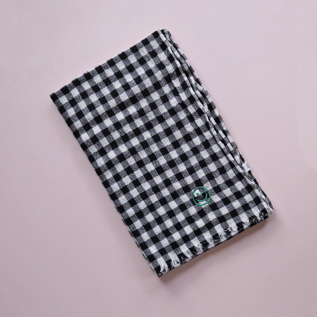 Wool Scarf *Check Black