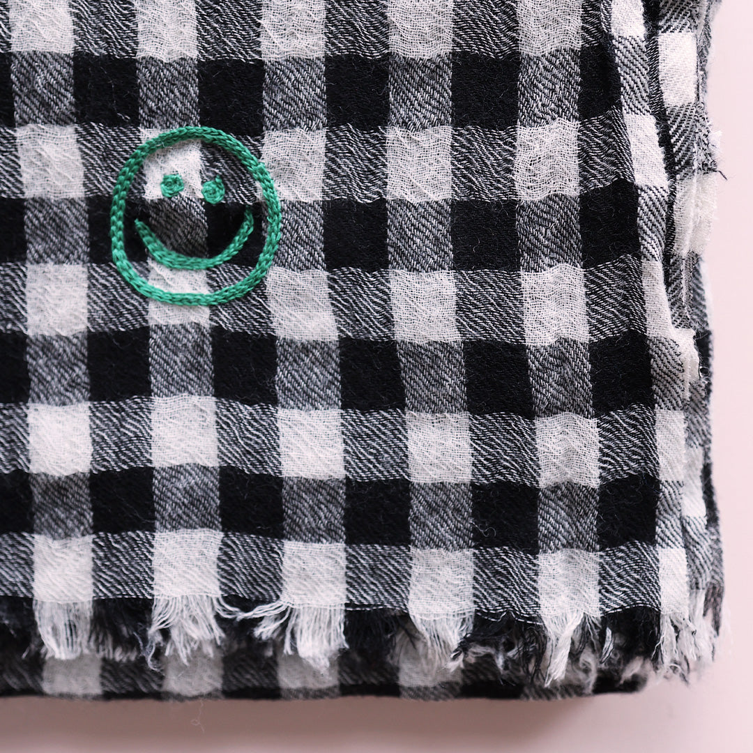 Wool Scarf *Check Black