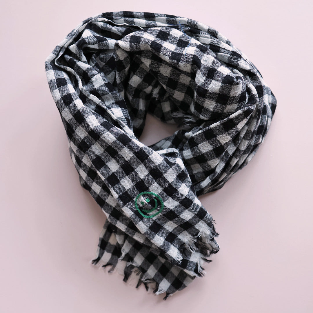 Wool Scarf *Check Black