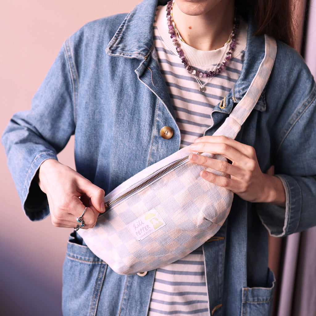 Shoulder bag *Check Light Blue