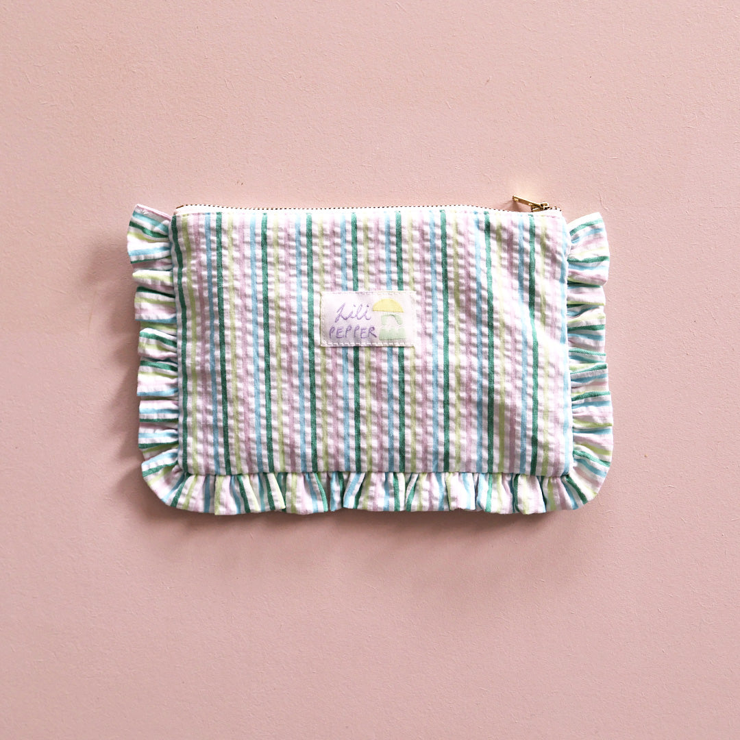 Abgesteppte Pouch mit Volant *Rainbow - Lili Pepper