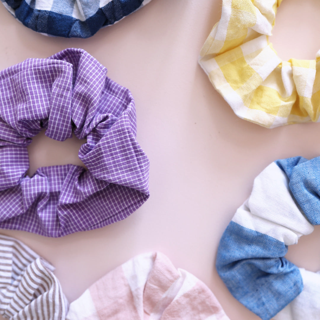 Scrunchie *Check Dark Blue