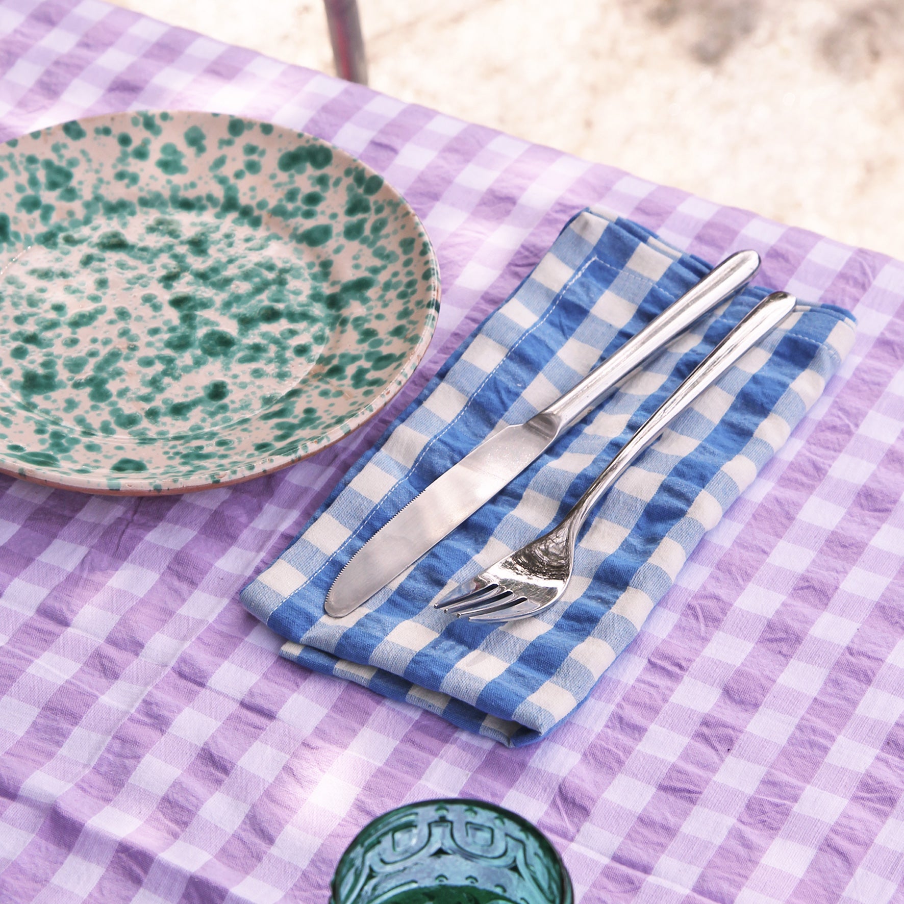 Napkin *Check Light Blue