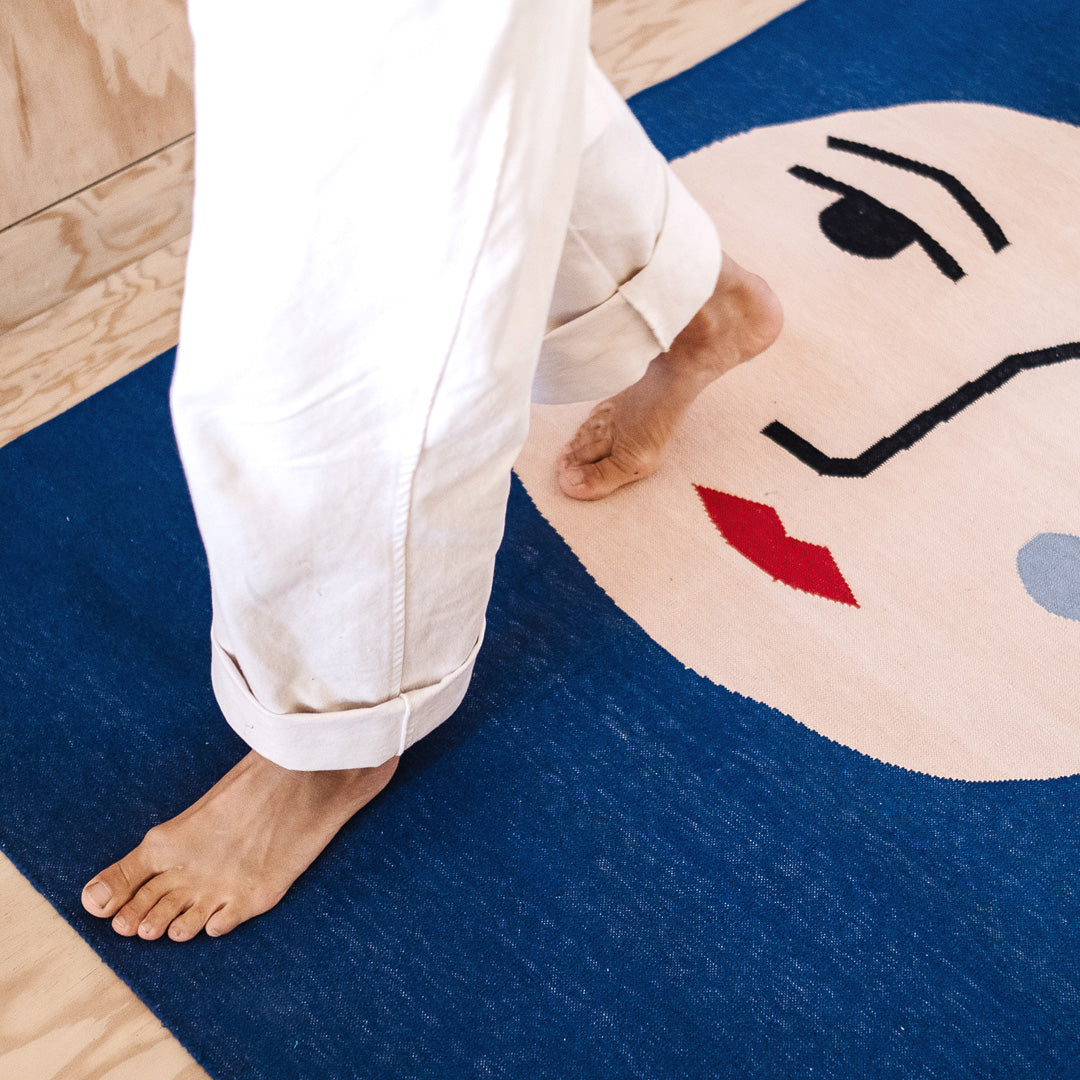 Handwoven rug *MOON BLUE