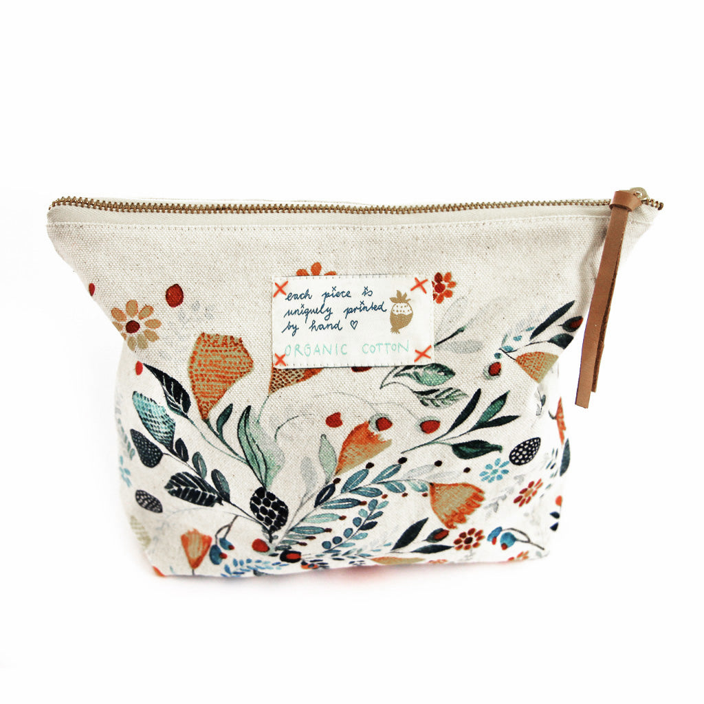 *My flower garden* Organic Cotton Pouch - Lili Pepper