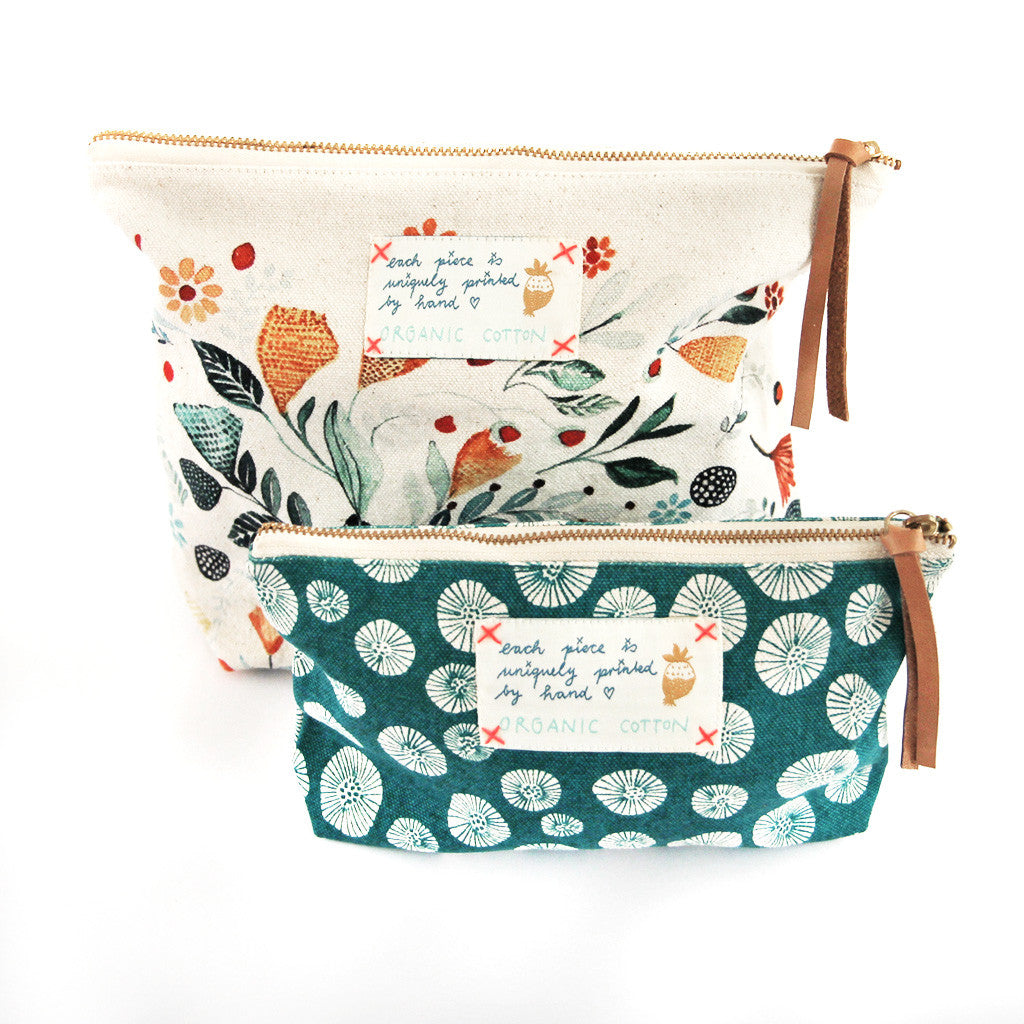 *My green daisy* Organic Cotton Pouch - Lili Pepper