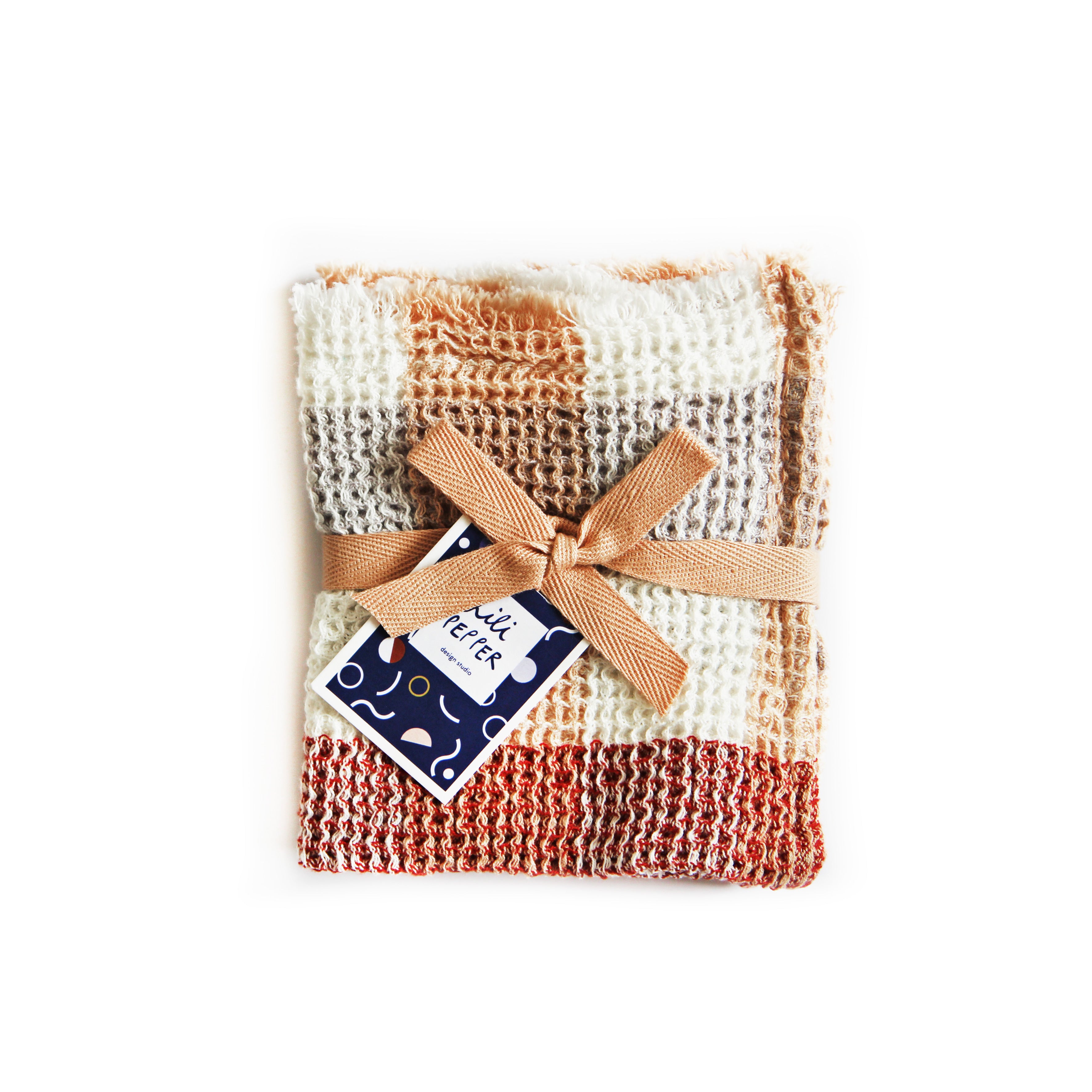 Waffle Face Towel *Rose check