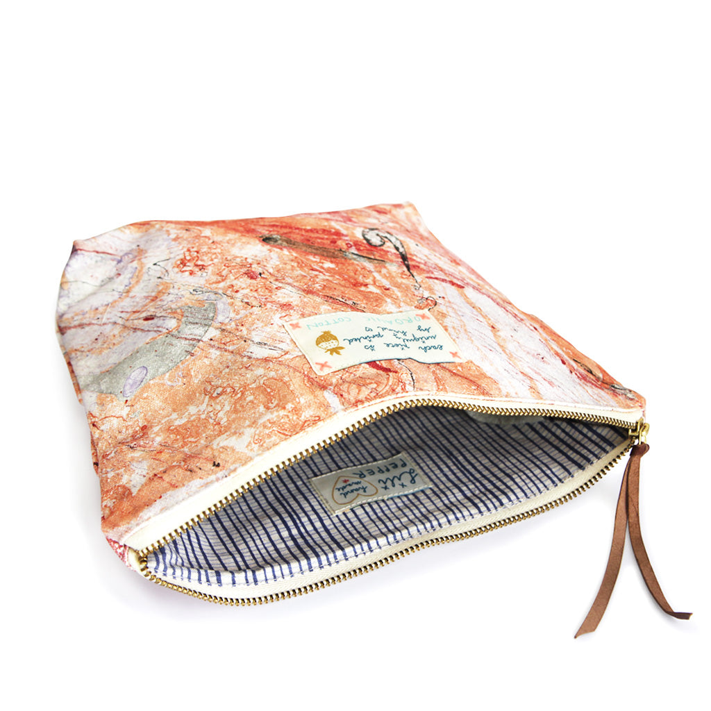*Marble* Organic Cotton Pouch - Lili Pepper