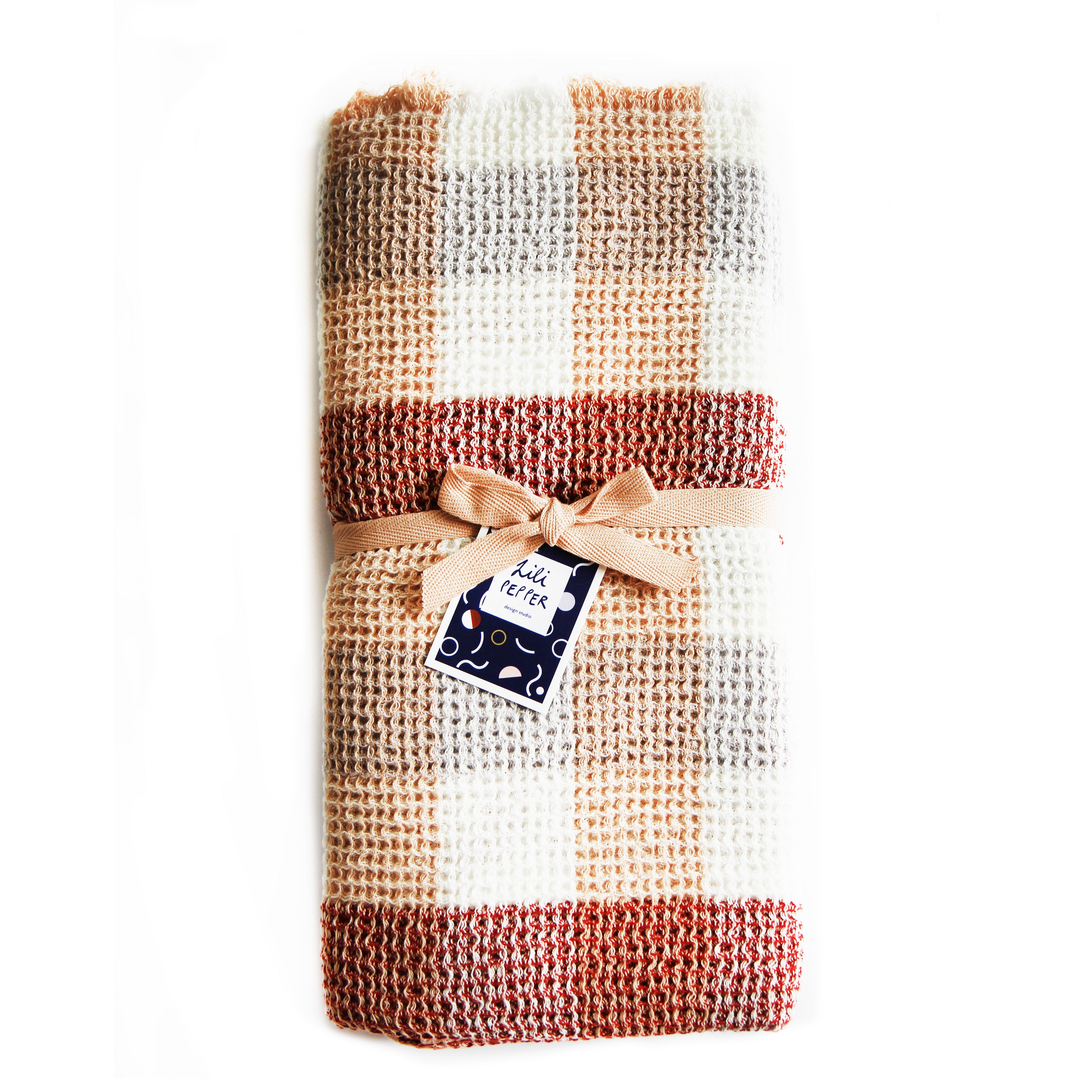 Waffel Wellness Tuch *Rose check