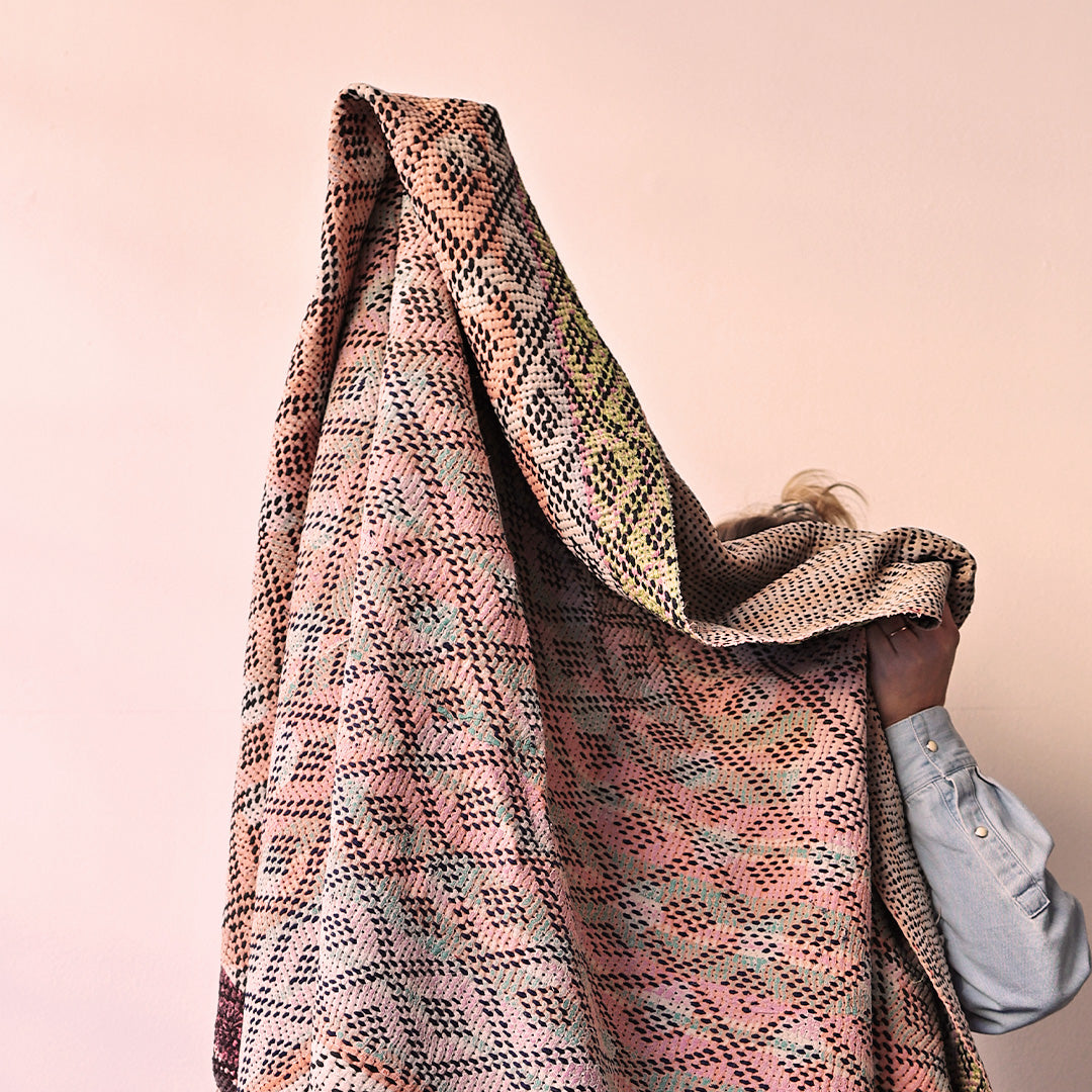 Vintage Kantha Decke Raute