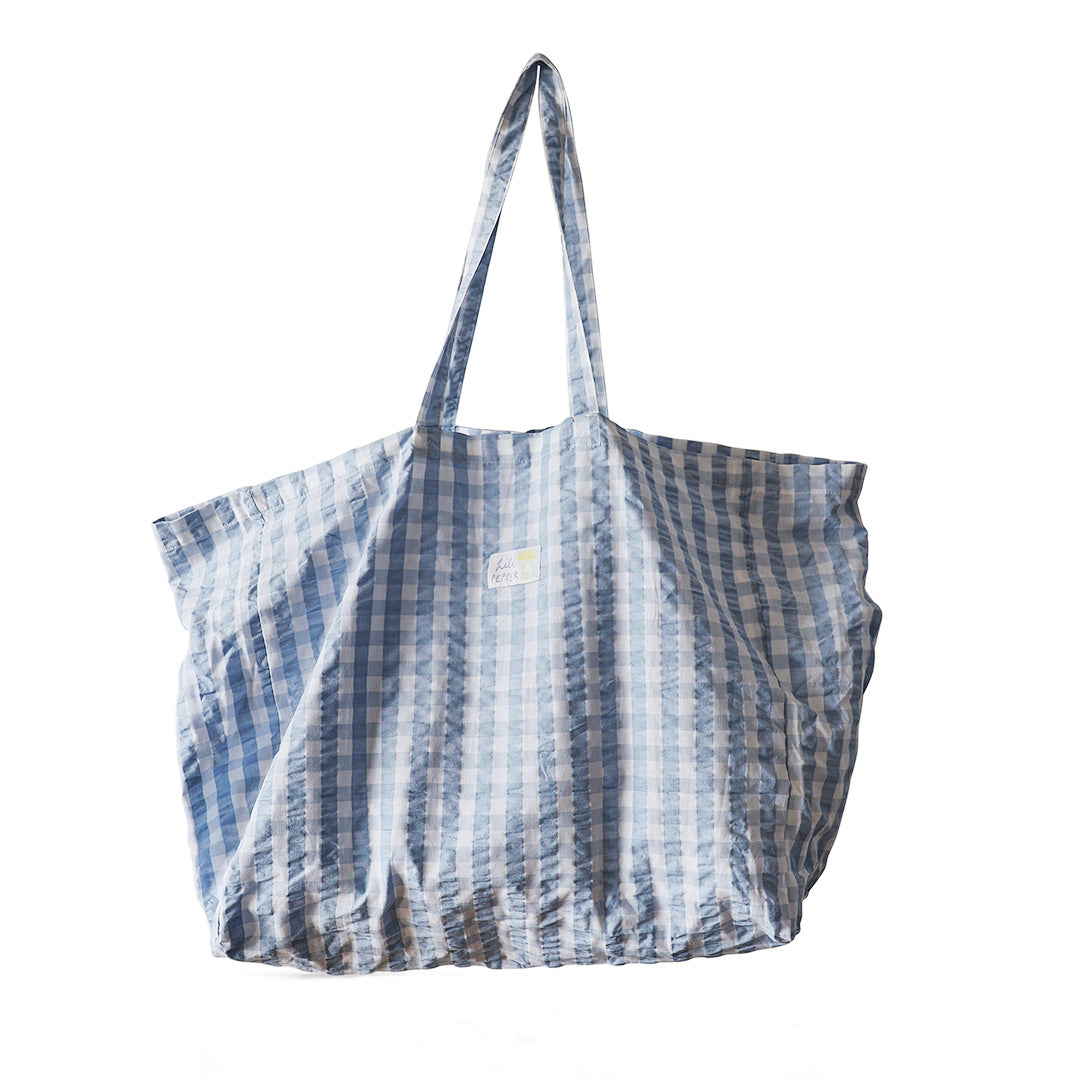 Baumwolltasche *Check Light Blue