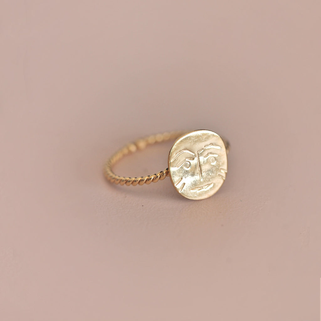 Twisted Ring *Face gold plated