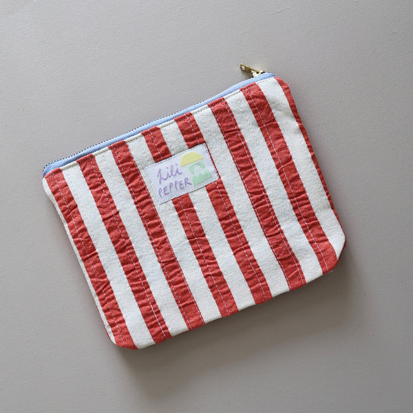 Quilted Pouch *Stripe Red