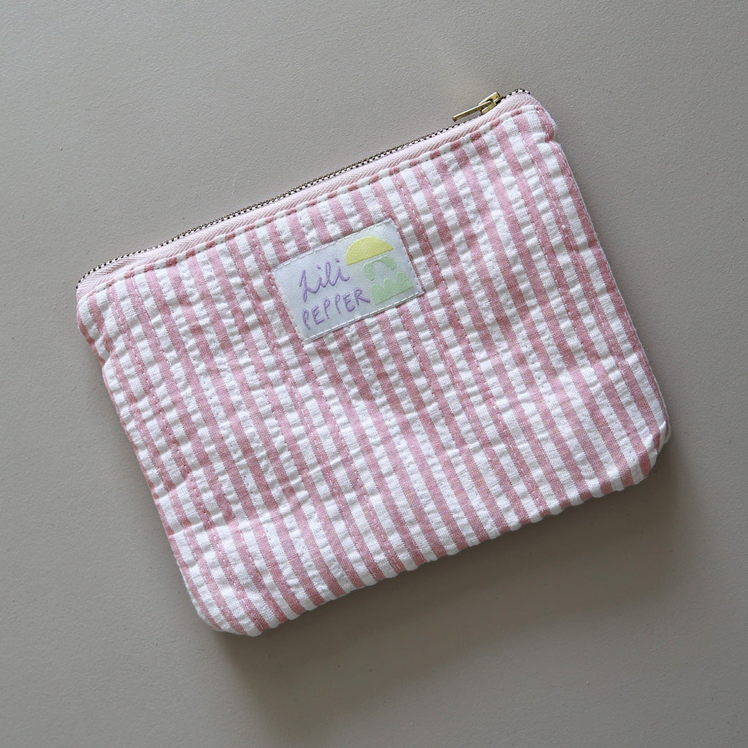 Abgesteppte Pouch *Stripe Rose