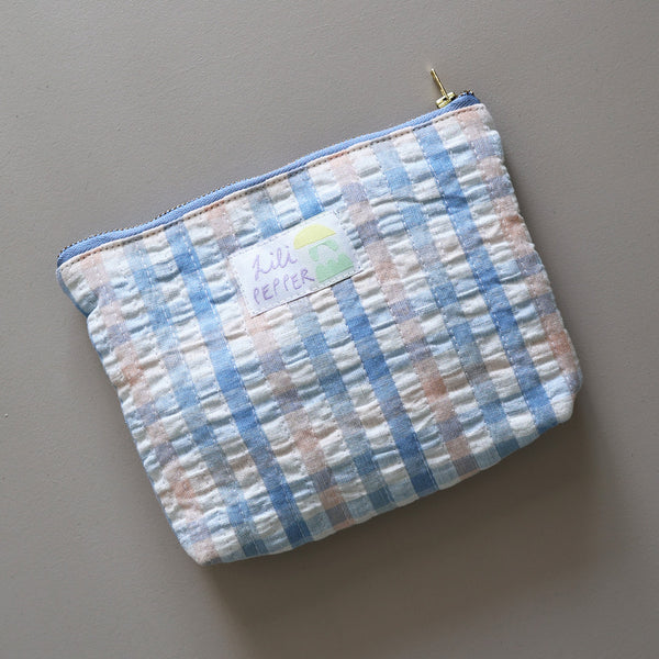 Quilted Pouch *Apricot Blue