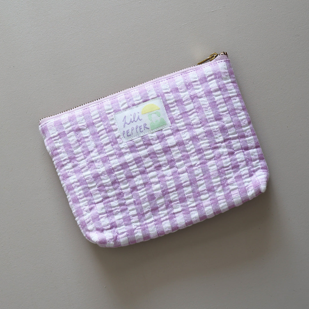 Abgesteppte Pouch *Check Purple