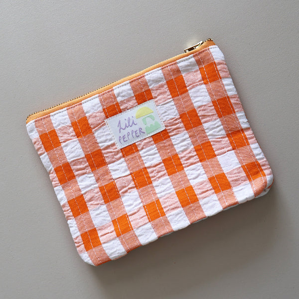Quilted Pouch *Check Orange