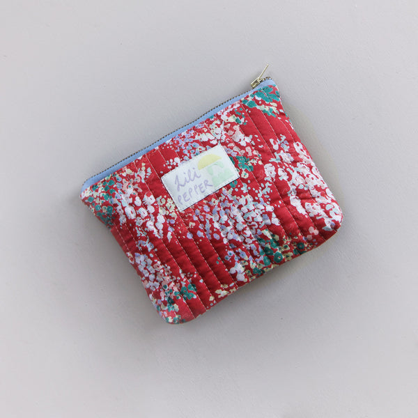 Mini quilted Pouch *Flower Red
