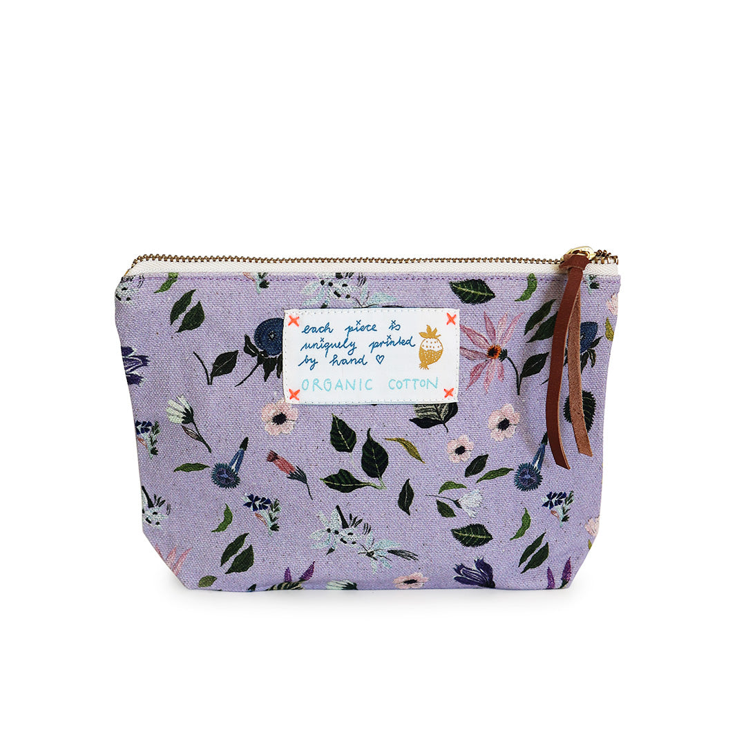 *Purple Flowers* Organic Cotton Pouch