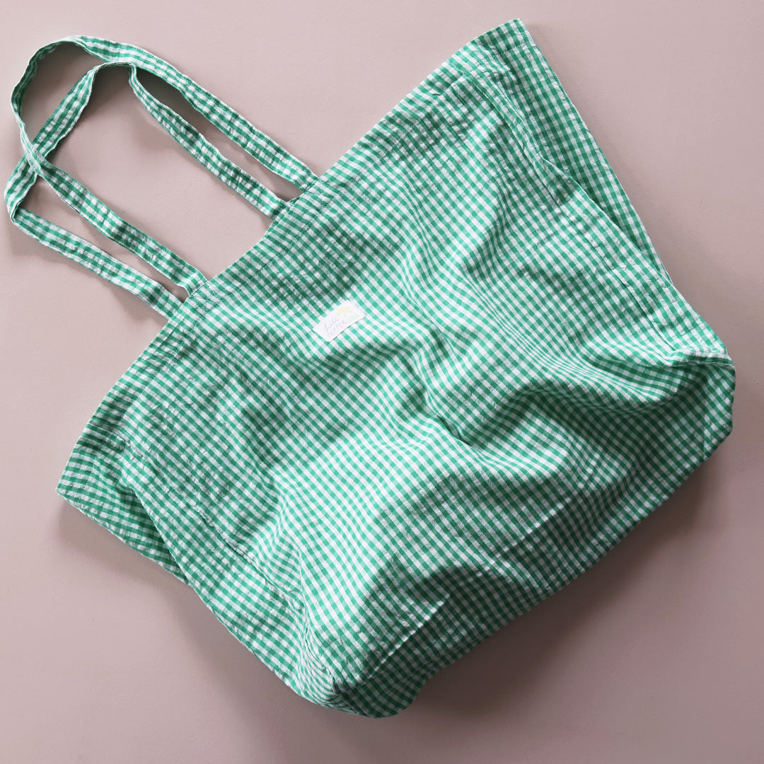 Baumwolltasche *Check Green White - Lili Pepper