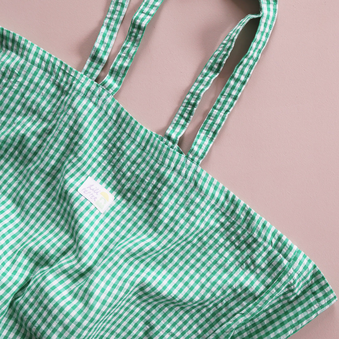 Baumwolltasche *Check Green White - Lili Pepper