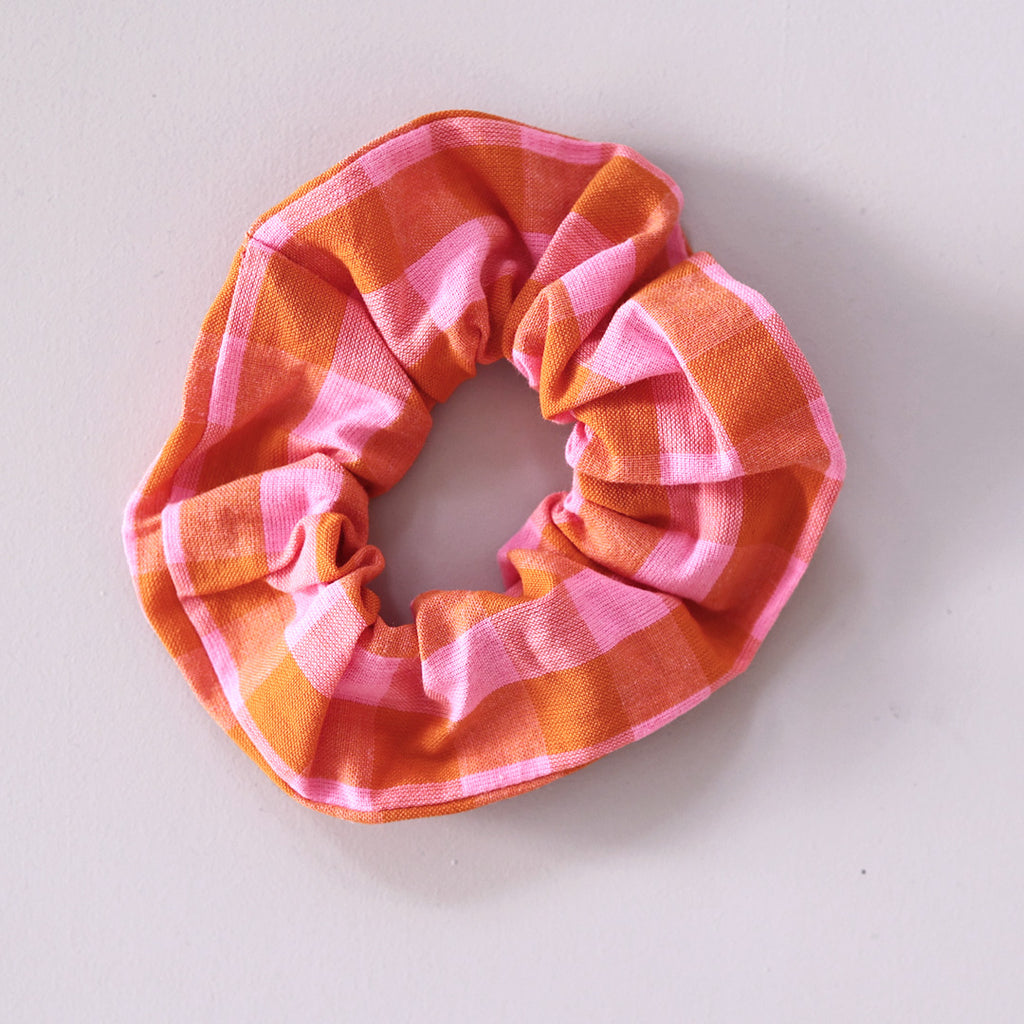 Scrunchie *Check Pink Orange