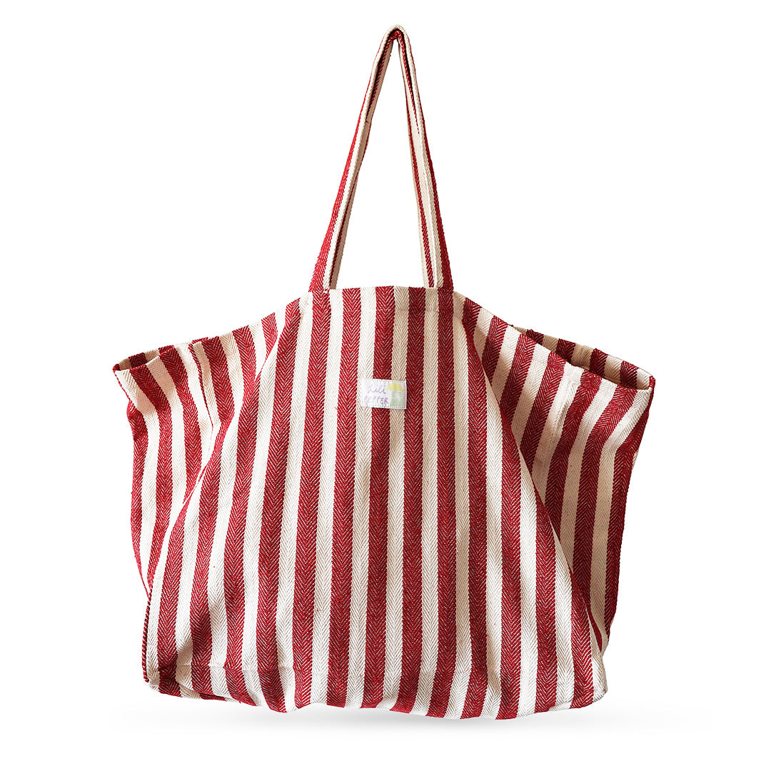 Baumwolltasche *Dark Red White