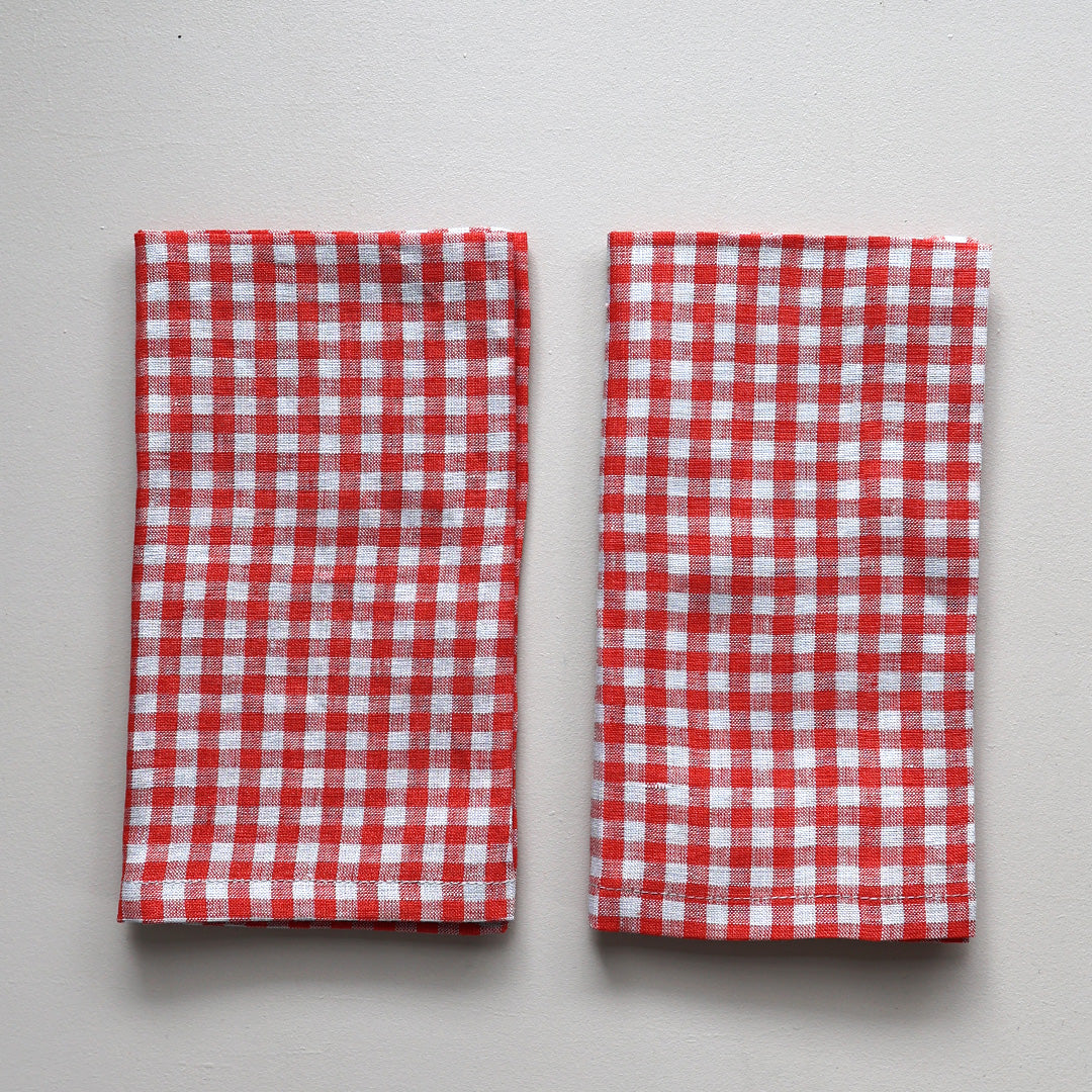 Serviette *Check Red Grey