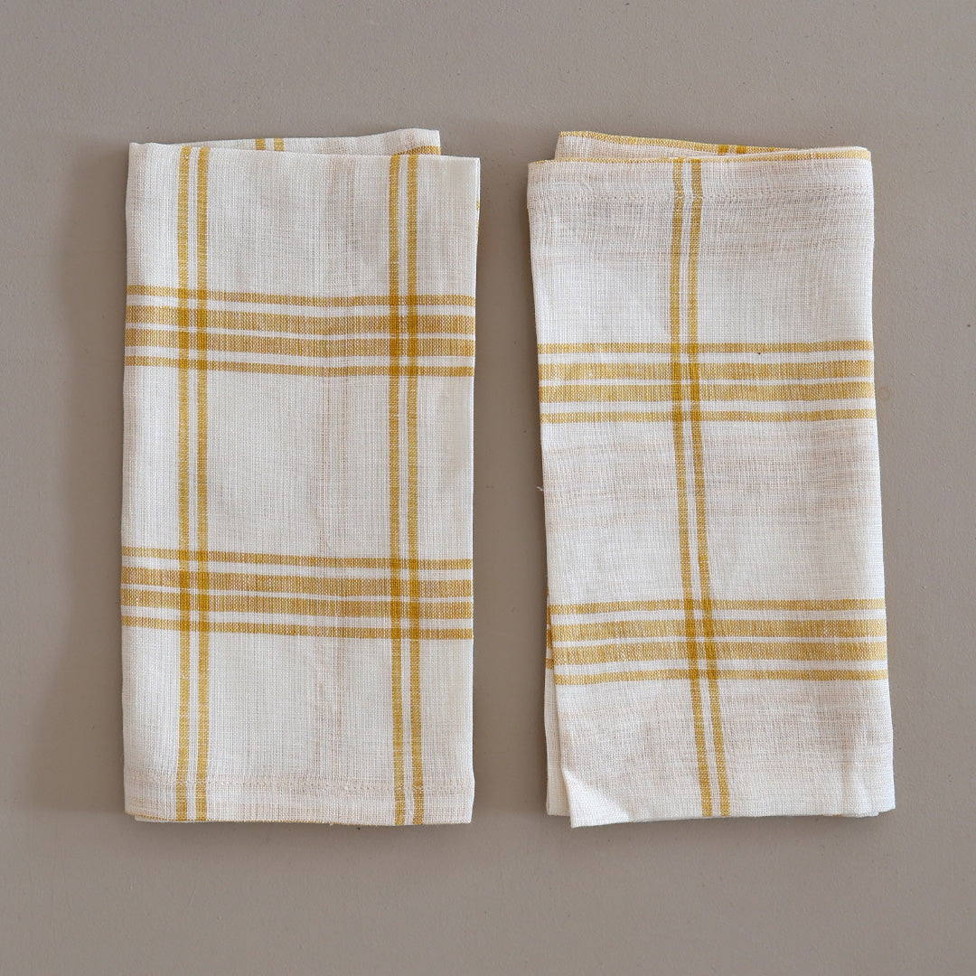 Napkin *Check Yellow Cream