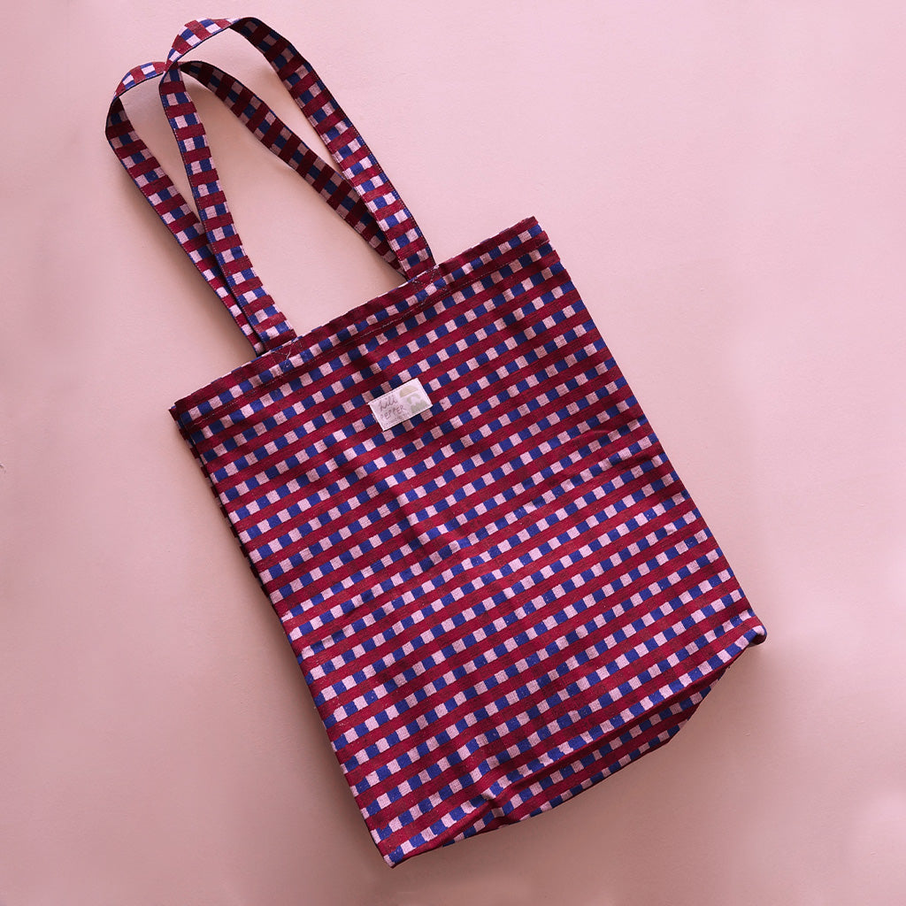 Handprinted tote bag *Check Irsina