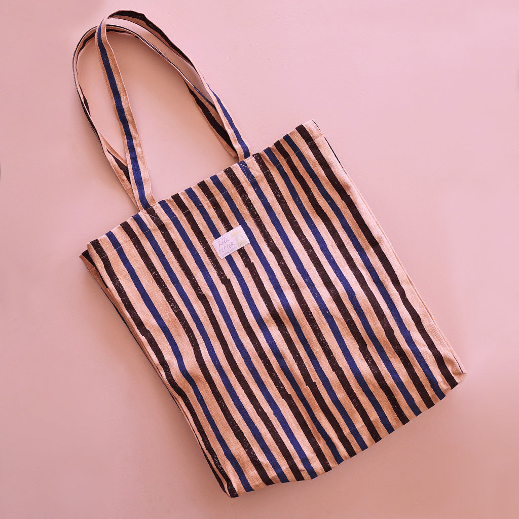 Hand-Printed Tote Bag *Stripe Milan