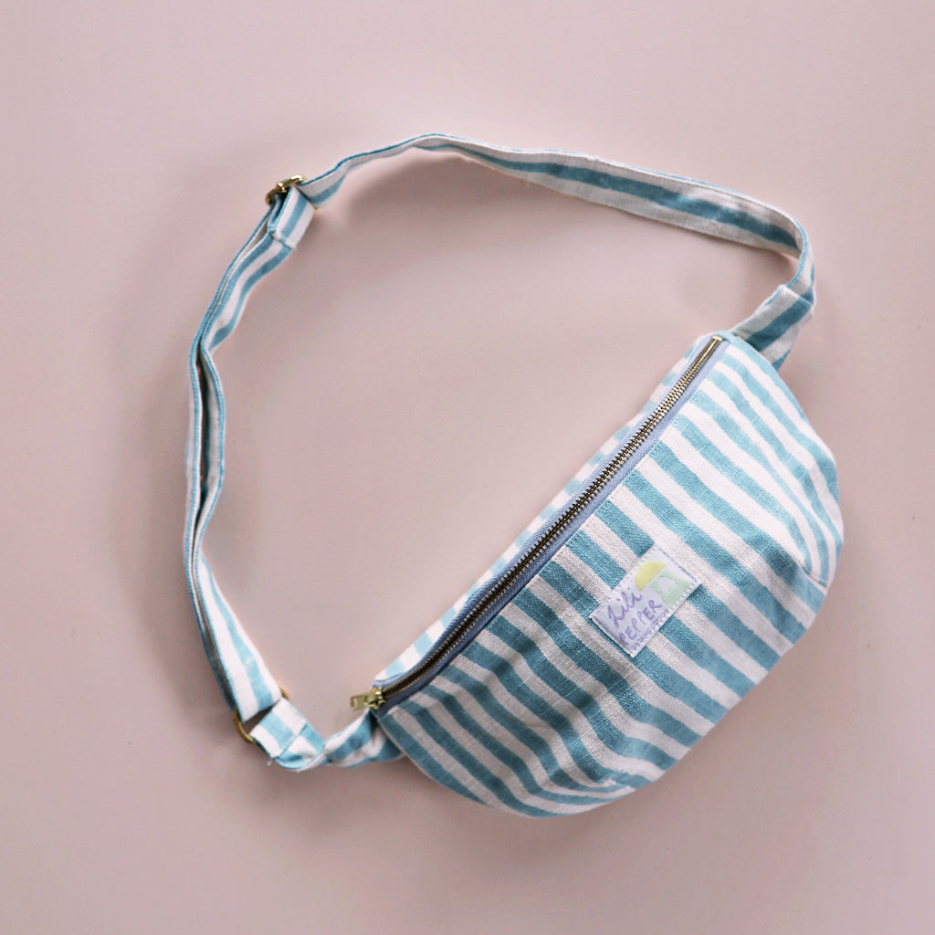 Shoulder bag *Stripe Rose Blue
