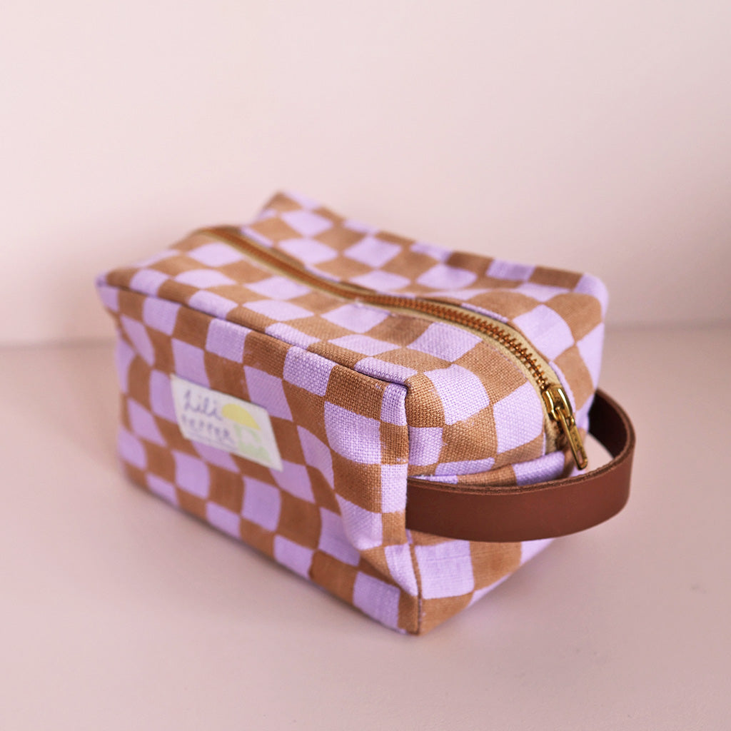 Blockprint Necessaire *Check Caramel