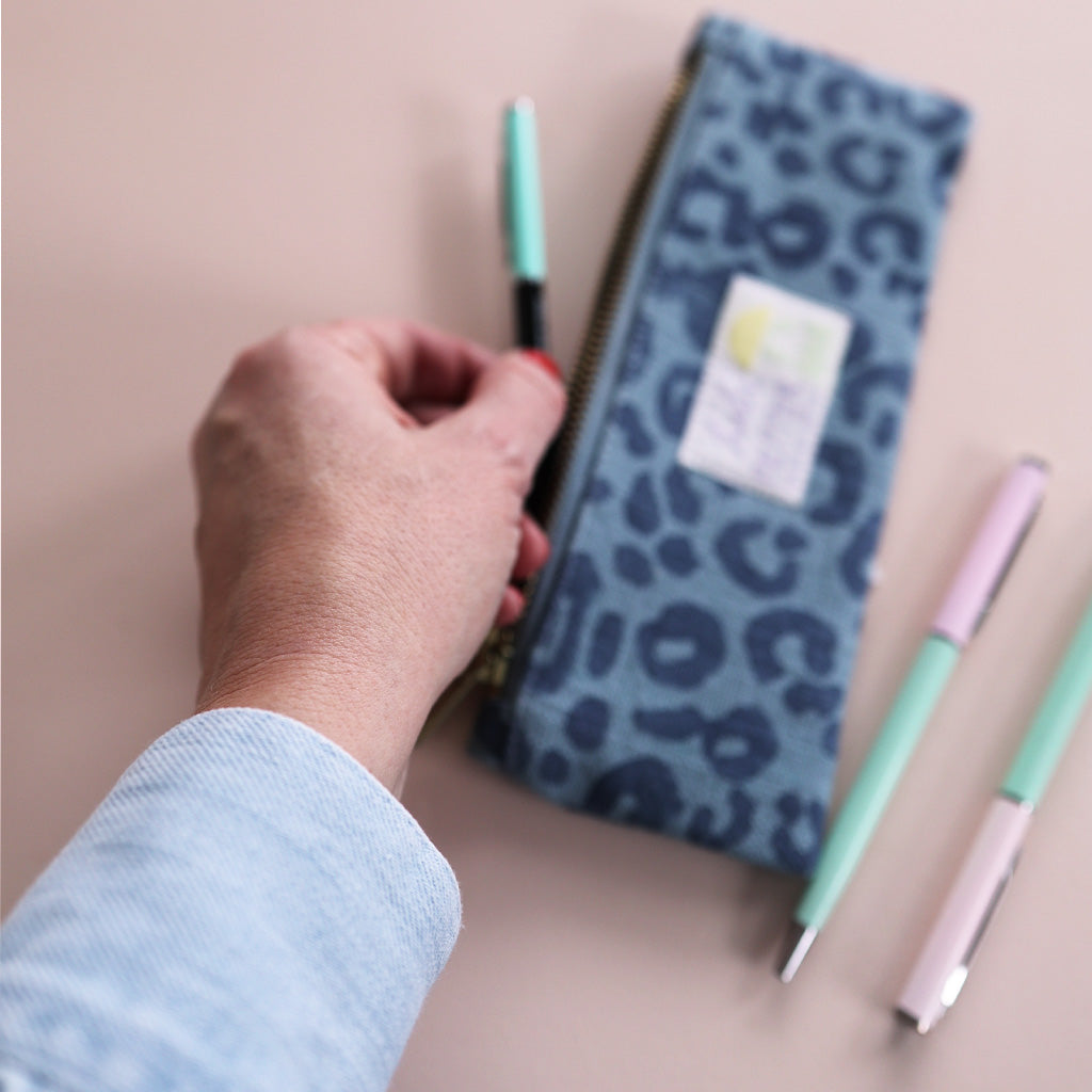 Blockprint pencil pouch *Leo