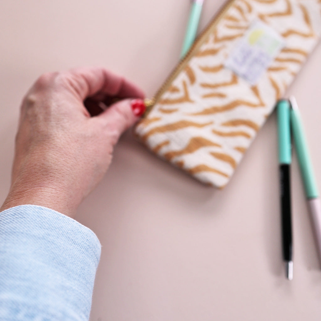 Blockprint pencil pouch *Tiger