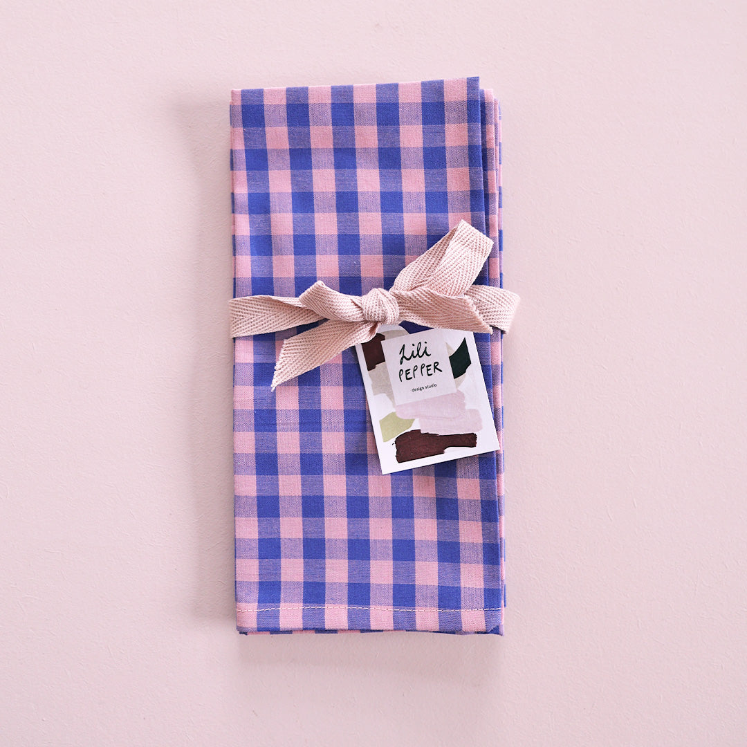 Napkin *Check Blue Pink