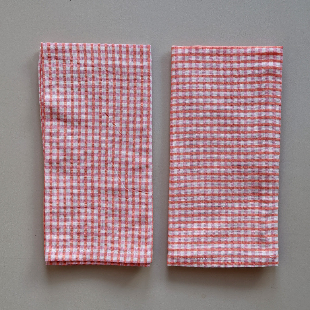 Napkin *Check Salmon Pink