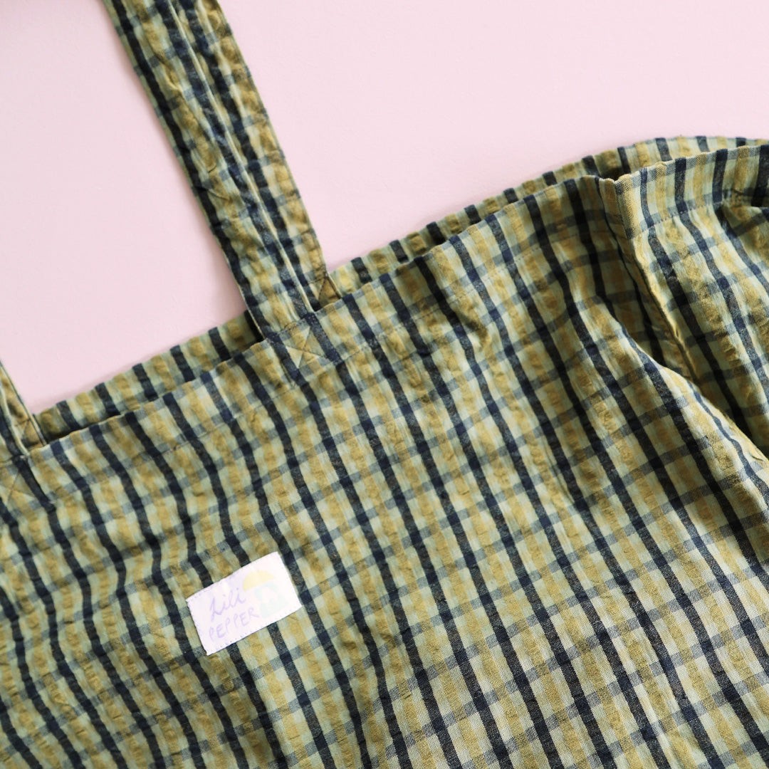 Cotton bag *Check Green