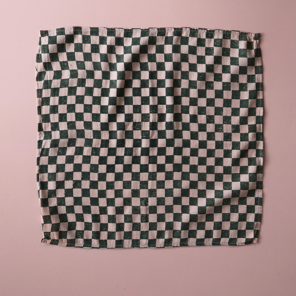 Mini Foulard *Check Rose Green