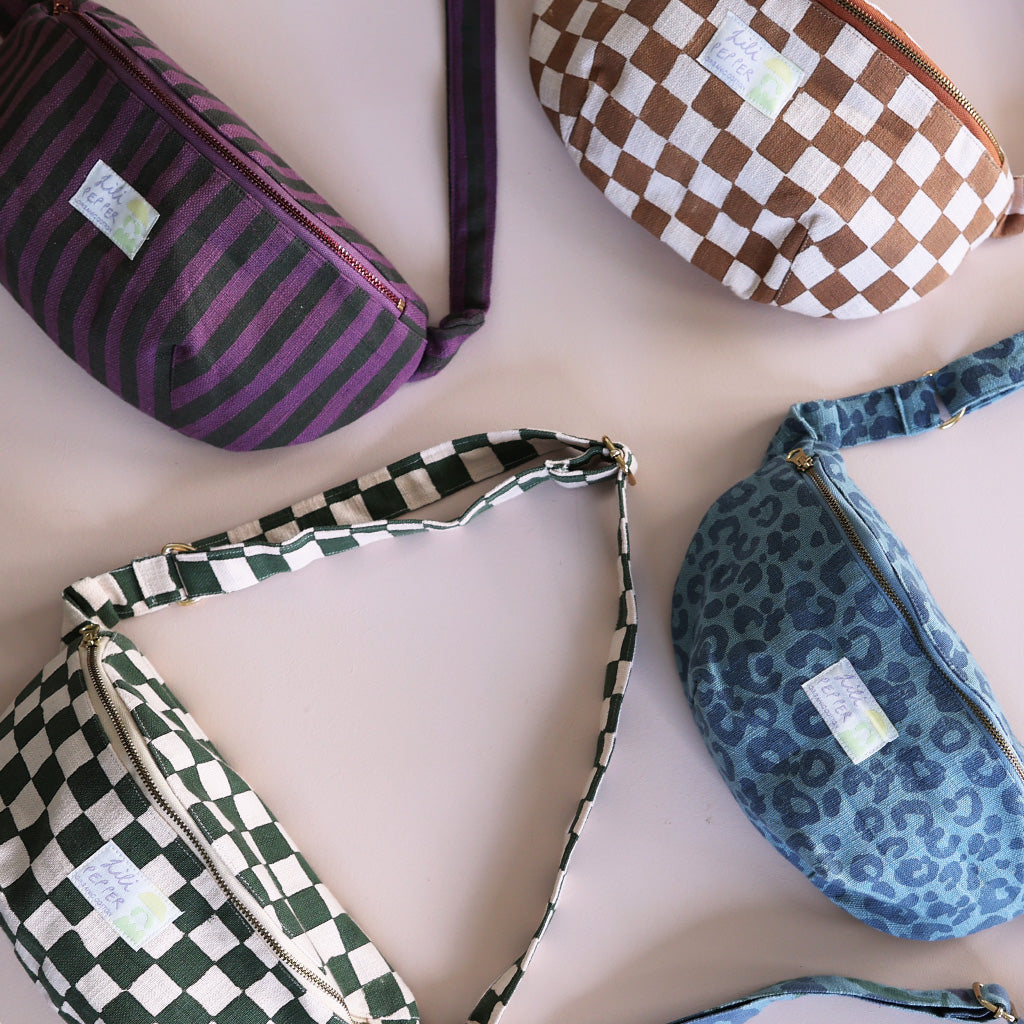 Shoulder bag *Stripe Green Purple