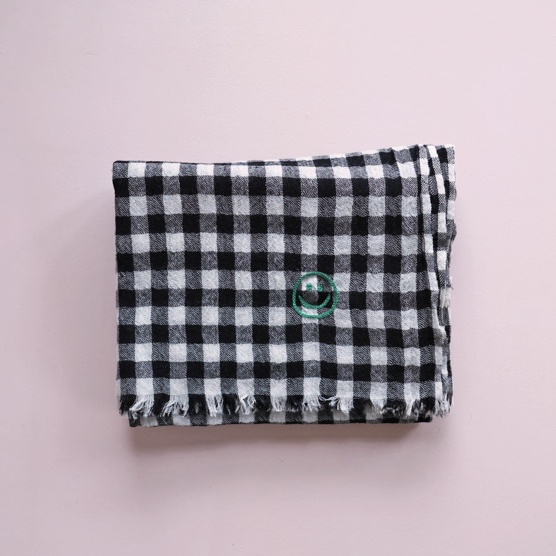 Wool Scarf *Check Black